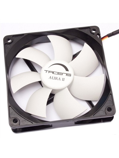 Ventilador auxiliar tacens aura ii 12cm ultrasilencioso color negro y blanco
