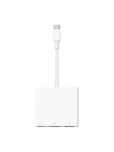 Adaptador usb tipo c a hdmi - usb tipo a - usb tipo c apple macho - hembra - blanco