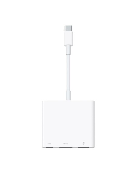 Adaptador usb tipo c a hdmi - usb tipo a - usb tipo c apple macho - hembra - blanco