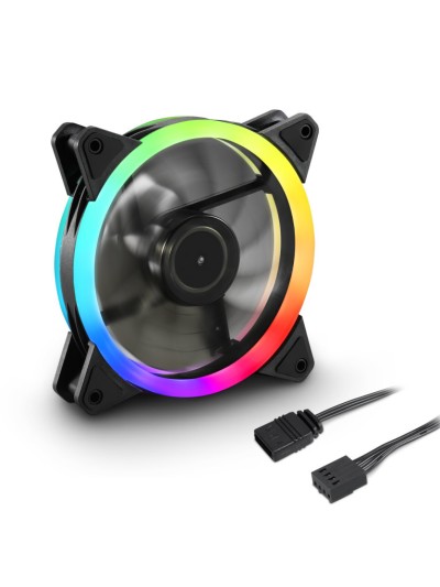 Ventilador caja sharkoon shark blades fan 120x120x 25 -5 mm pwm rgb