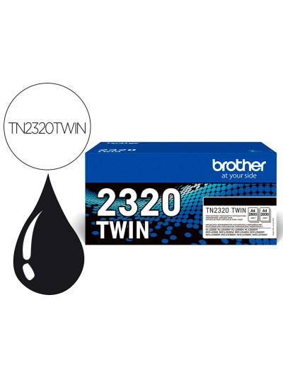 Toner brother tn-2320 dcpl2520dw /2540d/ mfcl2700dw / 2720dw / 2740dw negro 2600 paginas pack 2 unidades