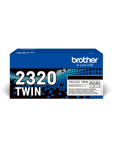 Toner brother tn-2320 dcpl2520dw /2540d/ mfcl2700dw / 2720dw / 2740dw negro 2600 paginas pack 2 unidades