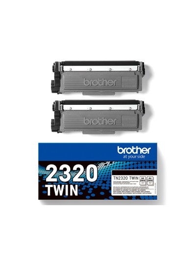 Toner brother tn-2320 dcpl2520dw /2540d/ mfcl2700dw / 2720dw / 2740dw negro 2600 paginas pack 2 unidades