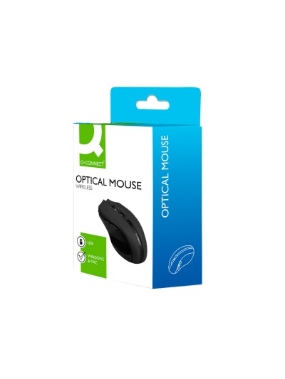 Raton q-connect optico inalambrico 1000 dpi receptor usb 2,4 ghz negro