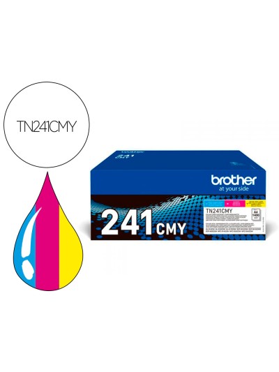 Toner brother tn241cmy hl3140 / 3170 / 3150 / dcp9020 / mfc9140 / 9330 / 9340 cian magenta yellow 1500 paginas