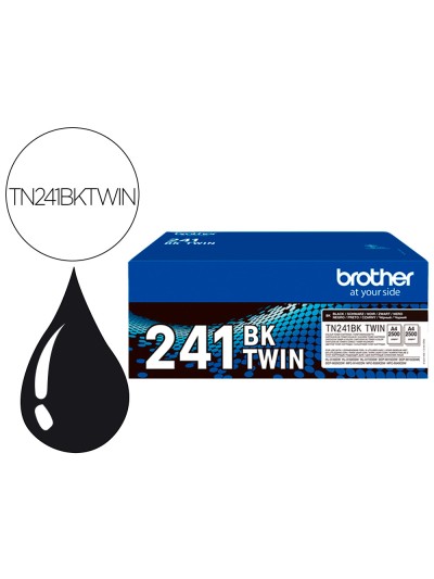 Toner brother tn241bktwin hl3140 / 3170 / 3150 / dcp9020 / mfc9140 / 9330 / 9340 negro 2500 paginas pack