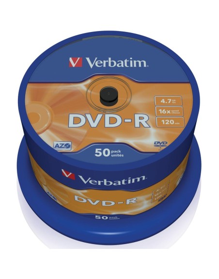 Verbatim dvd - r 4.7gb 16x tarrina 50 unidades advanced azo