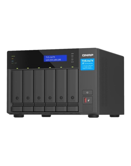 Servidor nas qnap tvs - h674 - i3 - 16g 6 bahias 16gb gibabit ethernet