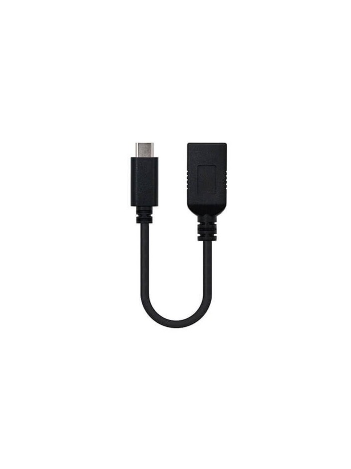 Cable otg usb tipo a 3.1 a usb tipo c 3.1 nanocable 15cm - hembra - macho - negro Cable otg usb tipo a 3.1 a usb tipo c 3.1 nanocable 15cm - hembra - macho - negro