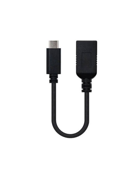 Cable otg usb tipo a 3.1 a usb tipo c 3.1 nanocable 15cm - hembra - macho - negro
