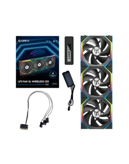 Ventilador caja lian li uni fan sl inalambrico 120mm negro pack 3 unidades