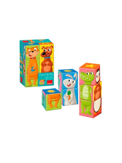 Puzle goula cubos de carton apilables match&mix 6 piezas