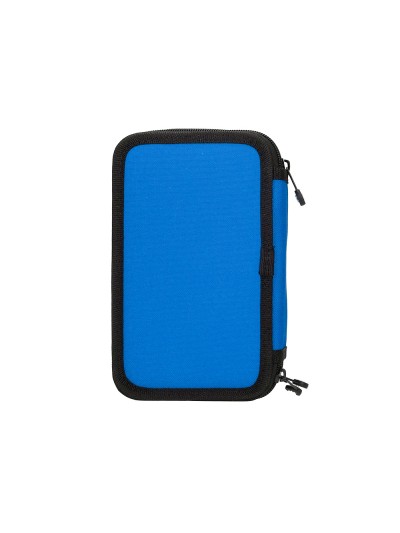 Plumier escolar antartik triple cremallera color azul 36 piezas