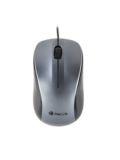 Ratón optico ngs wired crew gris cable 1.3m - 2 botones - 1200 dpi