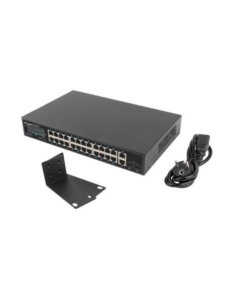 Switch lanberg 24 ptos 1gb poe+ - 2x sfp 2x gbit ethernet 250w rack 19