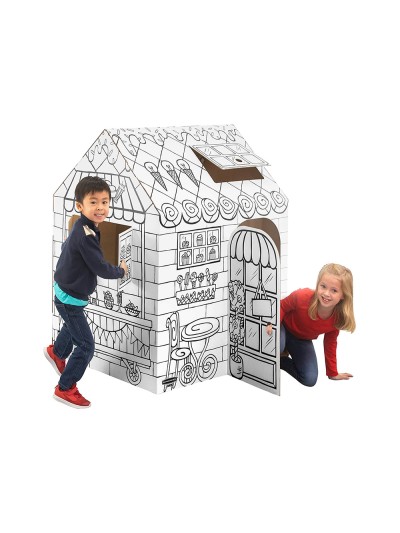 Casa de juego bankers box playhouse pasteleria para pintar fabricada en carton reciclado 1210x960x810 mm