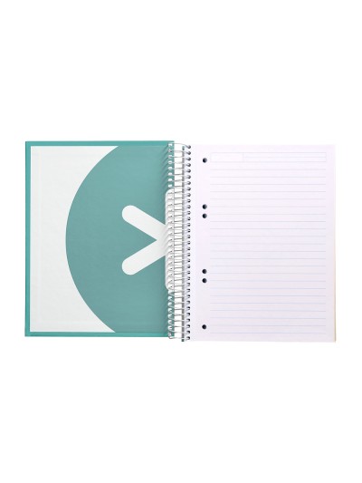 Cuaderno espiral a5 micro antartik tapa forrada120h 100 gr horizontal 5 banda6 taladros color menta