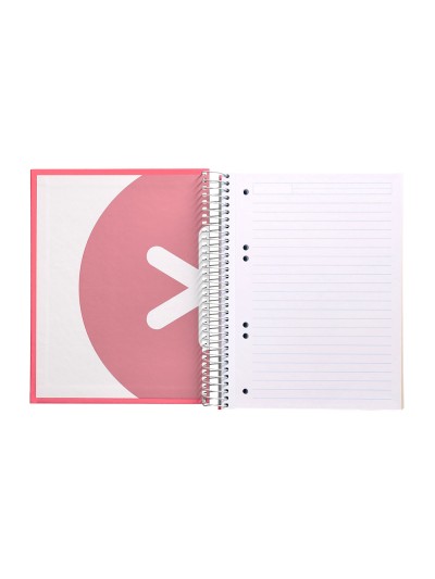 Cuaderno espiral a5 micro antartik tapa forrada120h 100 gr horizontal 5 banda6 taladros color coral