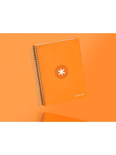 Cuaderno espiral a5 micro antartik tapa forrada120h 90 gr cuadro 5mm 5 bandas6 taladros color mostaza