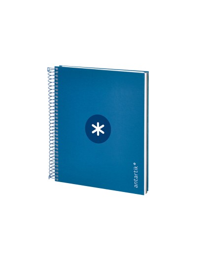 Cuaderno espiral a5 micro antartik tapa forrada120h 90 gr cuadro 5mm 5 bandas6 taladros color azul oscuro