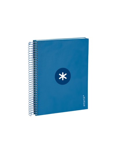 Cuaderno espiral a5 micro antartik tapa forrada120h 90 gr cuadro 5mm 5 bandas6 taladros color azul oscuro