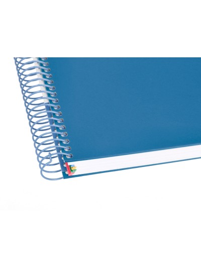 Cuaderno espiral a5 micro antartik tapa forrada120h 90 gr cuadro 5mm 5 bandas6 taladros color azul oscuro