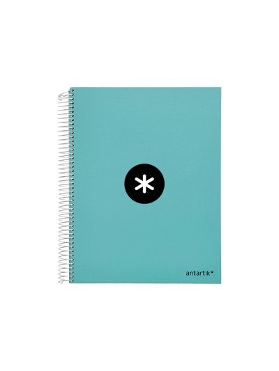 Cuaderno espiral a4 micro antartik tapa forrada 120h 90 gr liso 5 bandas 4 taladros color menta