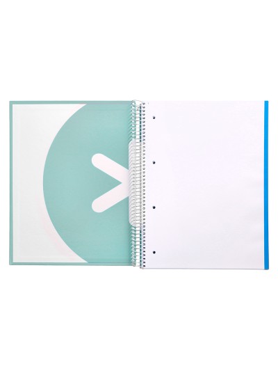 Cuaderno espiral a4 micro antartik tapa forrada 120h 90 gr liso 5 bandas 4 taladros color menta