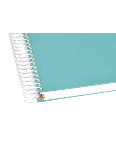 Cuaderno espiral a4 micro antartik tapa forrada 120h 90 gr liso 5 bandas 4 taladros color menta