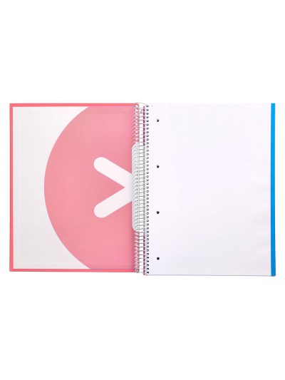 Cuaderno espiral a4 micro antartik tapa forrada 120h 90 gr liso 5 bandas 4 taladros color coral