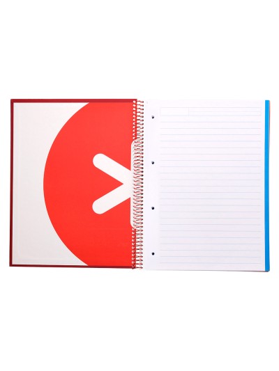Cuaderno espiral a4 micro antartik tapa forrada 120h 90 gr horizontal 5 bandas 4 taladros color frambuesa