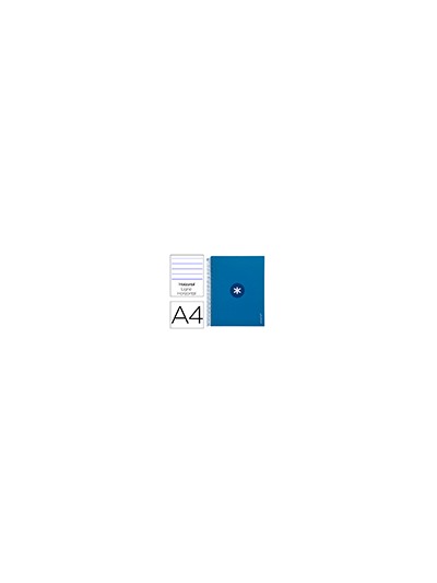Cuaderno espiral a4 micro antartik tapa forrada 120h 90 gr horizontal 5 bandas 4 taladros color azul oscuro