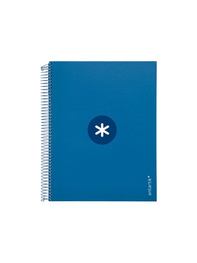 Cuaderno espiral a4 micro antartik tapa forrada 120h 90 gr horizontal 5 bandas 4 taladros color azul oscuro