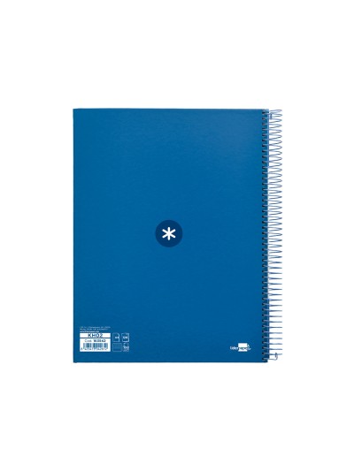 Cuaderno espiral a4 micro antartik tapa forrada 120h 90 gr horizontal 5 bandas 4 taladros color azul oscuro