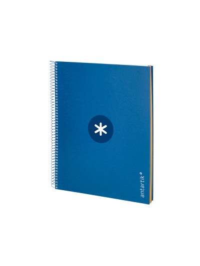 Cuaderno espiral a4 micro antartik tapa forrada 120h 90 gr horizontal 5 bandas 4 taladros color azul oscuro