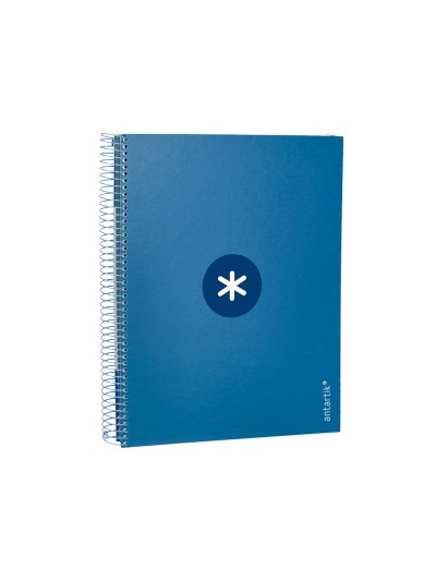 Cuaderno espiral a4 micro antartik tapa forrada 120h 90 gr horizontal 5 bandas 4 taladros color azul oscuro