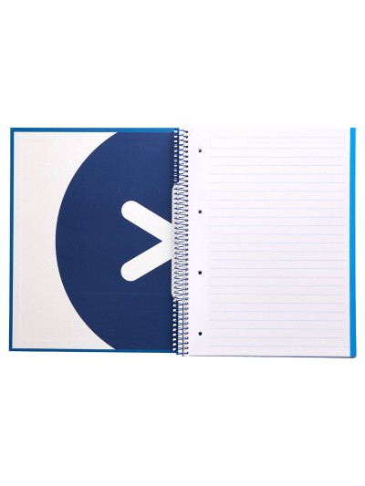 Cuaderno espiral a4 micro antartik tapa forrada 120h 90 gr horizontal 5 bandas 4 taladros color azul oscuro
