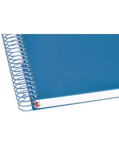 Cuaderno espiral a4 micro antartik tapa forrada 120h 90 gr horizontal 5 bandas 4 taladros color azul oscuro