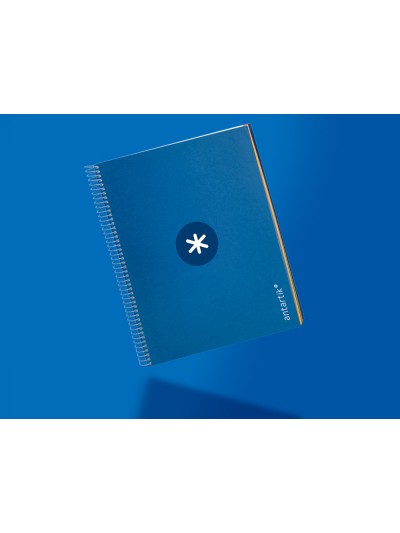 Cuaderno espiral a4 micro antartik tapa forrada 120h 90 gr horizontal 5 bandas 4 taladros color azul oscuro
