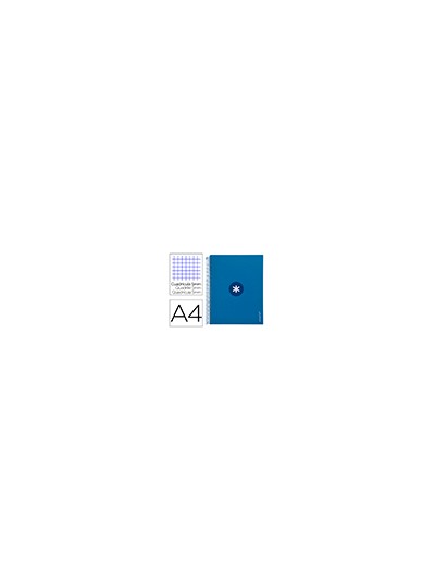 Cuaderno espiral a4 micro antartik tapa forrada 120h 90 gr cuadro 5mm 5 bandas 4 taladros color azul marino