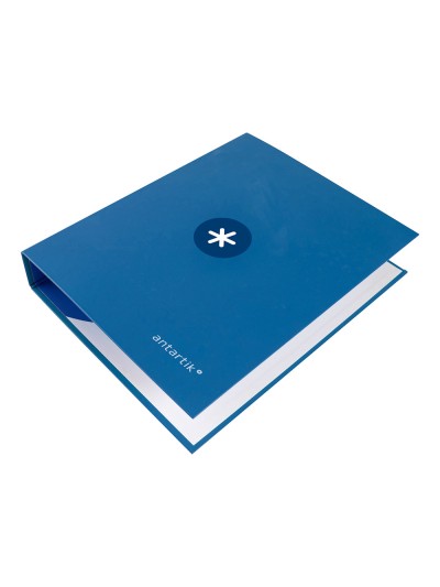 Carpeta 4 anillas 40 mm mixtas antartik a4 forrada color azul marino