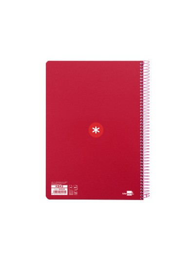 Cuaderno espiral antartik a4 micro tapa dura 80h 100gr cuadro 5mm sin banda4 taladros color frambuesa