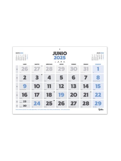 Calendarios liderpapel 2025 pack de 24 unidades diseños surtidos lote