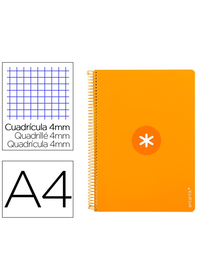 Cuaderno espiral a4 antartik tapa dura 80h 90gr cuadro 4mm con margen color mostaza Cuaderno espiral a4 antartik tapa dura 80h 90gr cuadro 4mm con margen color mostaza