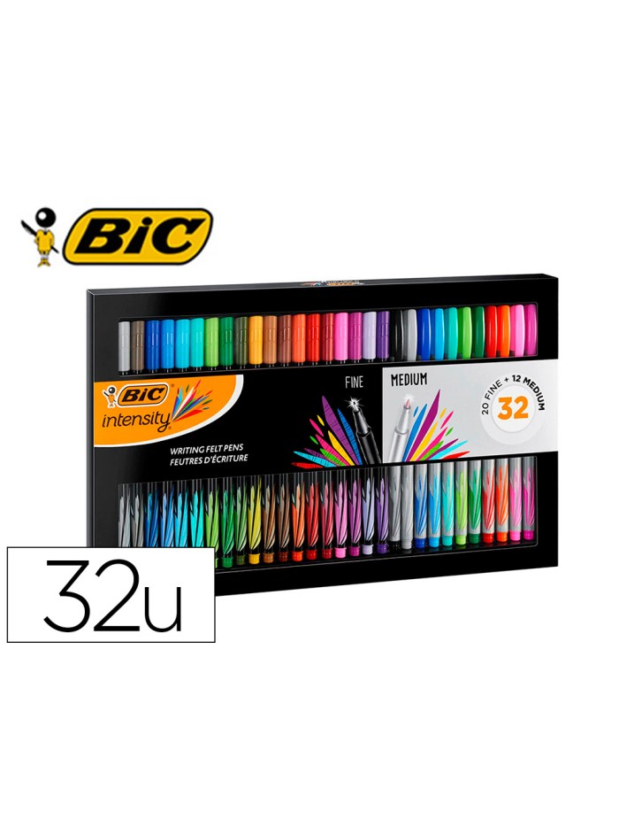 Rotulador bic intesity collection estuche de 32 unidades colores surtidos Rotulador bic intesity collection estuche de 32 unidades colores surtidos
