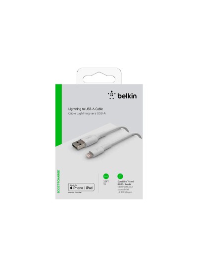 Cable lightning belkin caa001bt2mwh a usb-a boost charge longitud 2 m color blanco