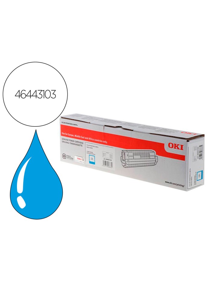 Toner oki laser 46443103 c833 / c843 cian 10000 paginas Toner oki laser 46443103 c833 / c843 cian 10000 paginas
