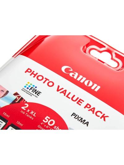Ink-jet canon photo value pixma mg2450/2550 multipack negro/color pg545xl+ cl546xl +50 hojas papel foto 10x15 cm