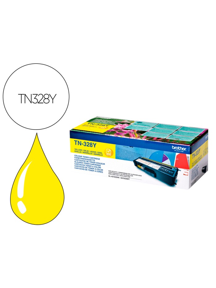 Toner brother laser tn328y amarillo alta capacidad 6000 paginas Toner brother laser tn328y amarillo alta capacidad 6000 paginas