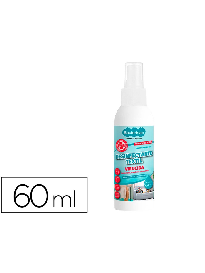 Desinfectante bacterisan germosan-nor bp7 virucida para textil expositor de 24 botes pulverizador de 60 ml Desinfectante bacterisan germosan-nor bp7 virucida para textil expositor de 24 botes pulverizador de 60 ml